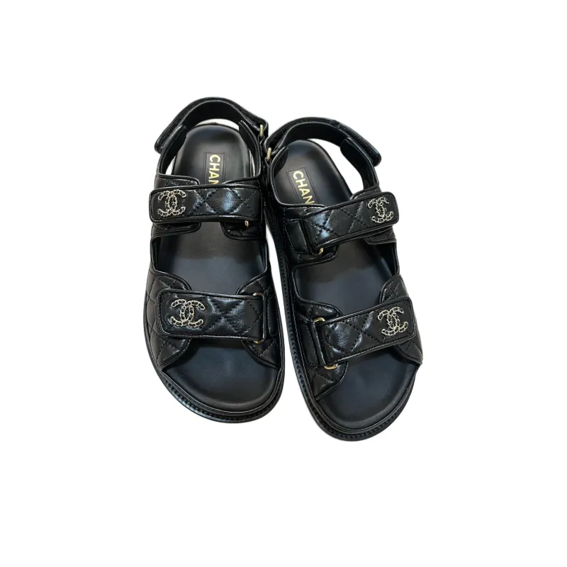 CHANEL Beach Sandals Women's Black-4