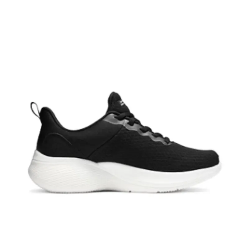 Skechers Slip Resistant Breathable Low Top Running Shoes Women's Black White-1