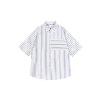 EARL JOEL Shirt Unisex White Blue Stripes