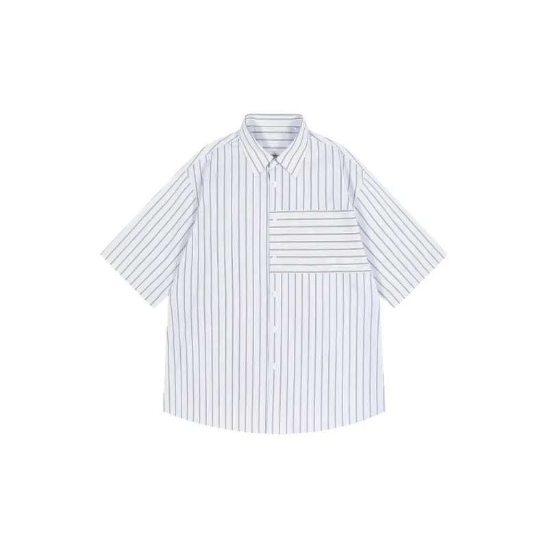 EARL JOEL Shirt Unisex White Blue Stripes-0