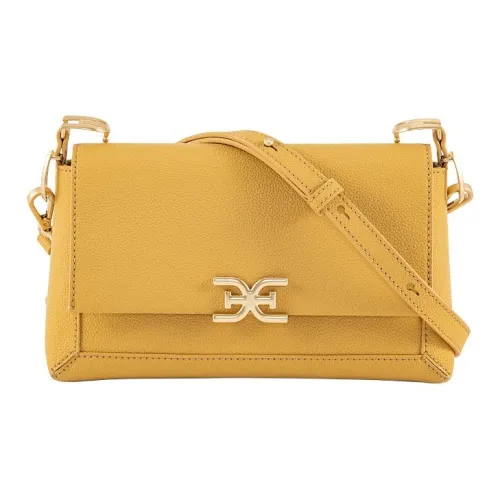 SAM EDELMAN Cow Split Leather Shoulder Bag Crossbody Bag Medium Size Women's Ginger Yellow