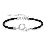 Heart-to-heart couple bracelet [black]