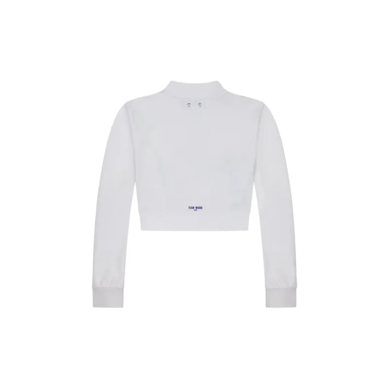 TEAM WANG Design Logo print Cropped Track Jacket-3
