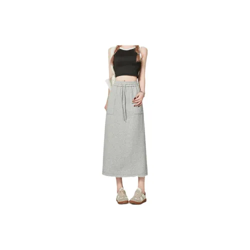 FOREVER 21 Casual Long Skirts Women's Gray