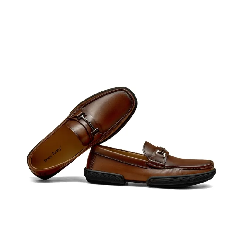 Beau Today Men's Casual Shoes Men Low Top Black/Brown-7