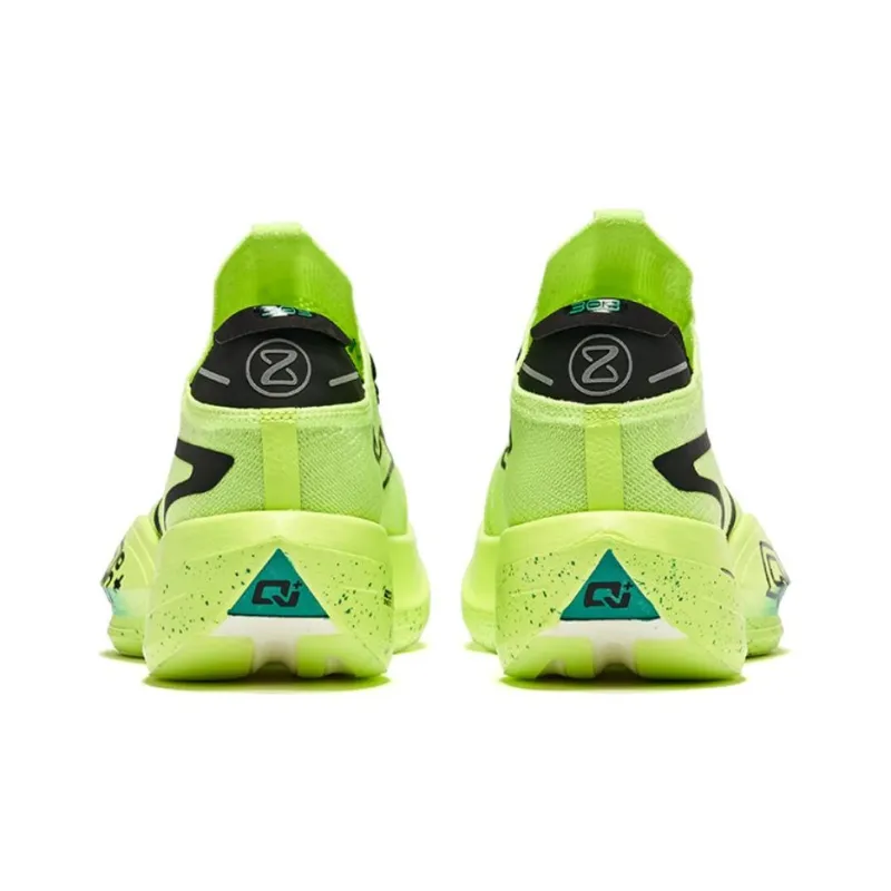 Erke Zhijing Pro Cushioned Slip-Resistant Rebound Low-Top Running Shoes Men's Neon Green-4