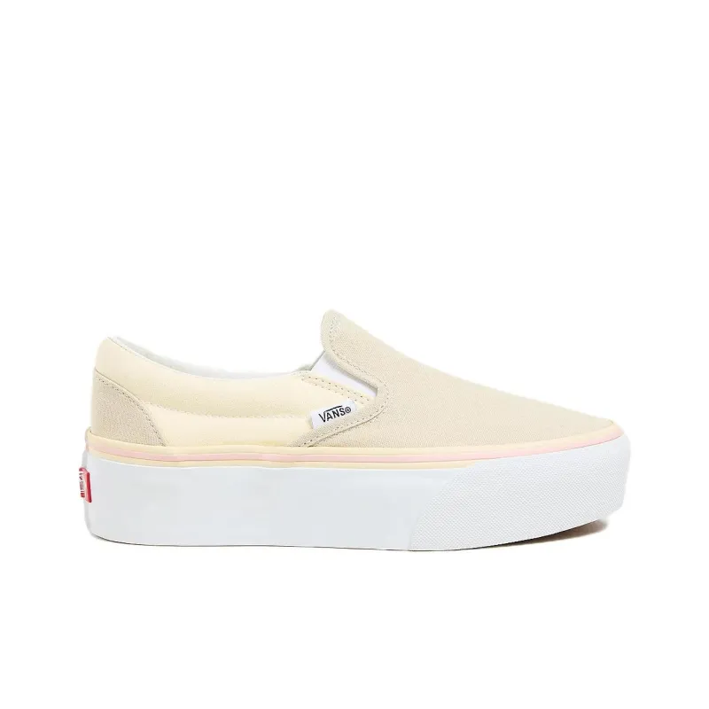 Vans Slip-on Durable Breathable Support Low-Top Skateboard Shoes Unisex Light Yellow-1