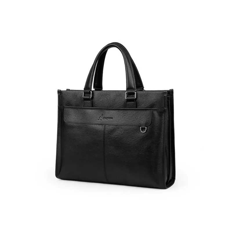 L'ALPINA Cow Leather Laptop Bag, Commute Bag, Handbag, Briefcase Tubas Men's Black-1