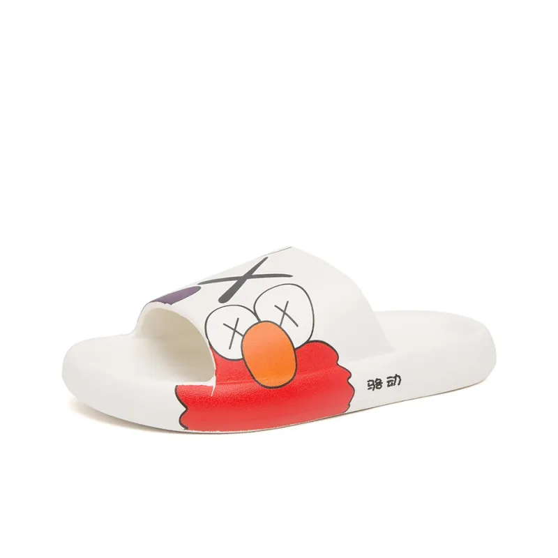 Locke Rubber Sole Totem Graffiti Quiet Slide Slippers Unisex-4