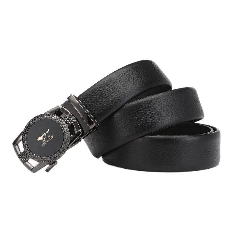 SEPTWOLVES Authentic Casual Business Leather Belt Leather Belts Men's Width  3.5cm-0