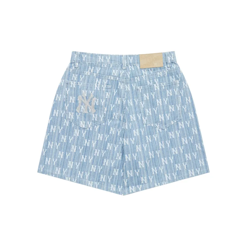 MLB Old Flower Casual Shorts Unisex Light Blue-1