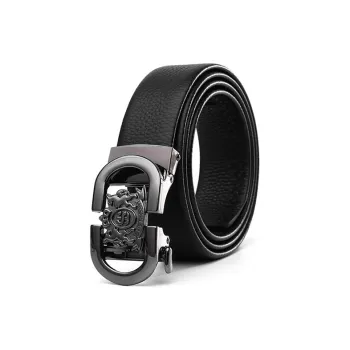 SHERIDan Business Casual Automatic Buckle Top Grain Cow Leather Leather Leather Belts Men's Black