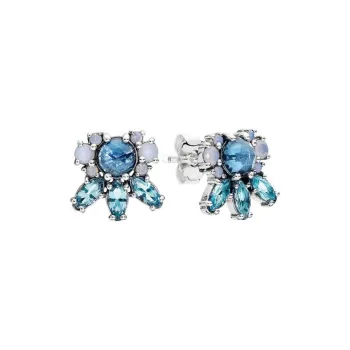 Pandora 925 Sterling Silver Stud Earrings Women's Blue