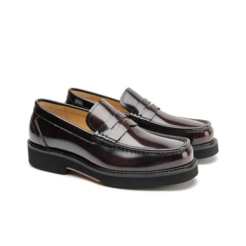 Beau Today Men's Casual Shoes Men Low Top Black/Burgundy-5