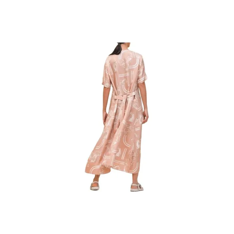 HERMES Short-Sleeved Dresses Women's Pink-1