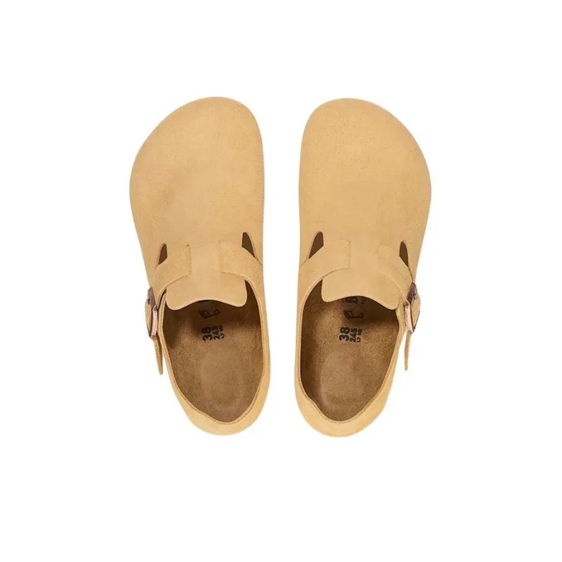 Birkenstock London Suede Leather Narrow Fit Shoes 'Latte Cream' Women's-4