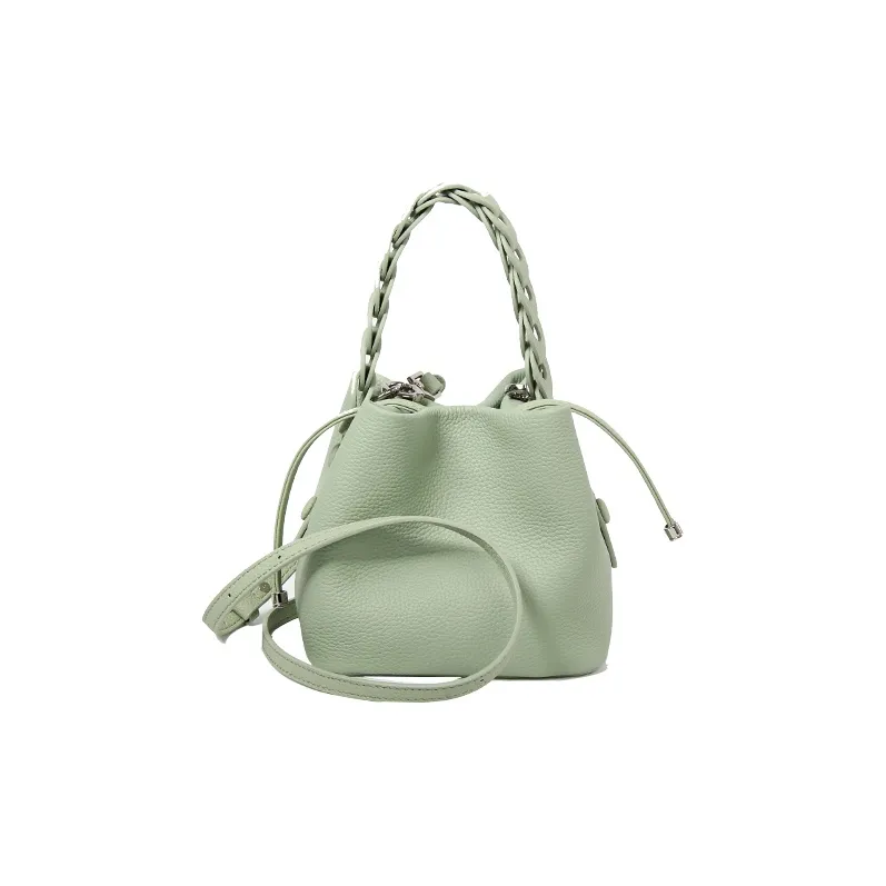 YOCAMU Top Grain Cow Leather Bucket Bag, Shoulder Bag, Crossbody Bag, Handbag Women's Multicolor-13