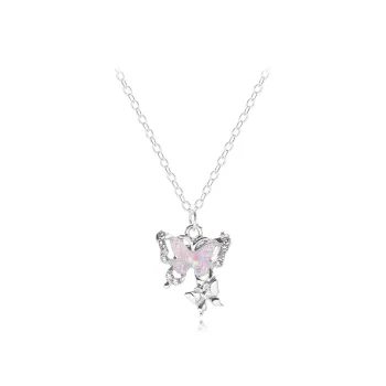 Muyan Colored Glaze Aurora Butterfly Necklace Women's