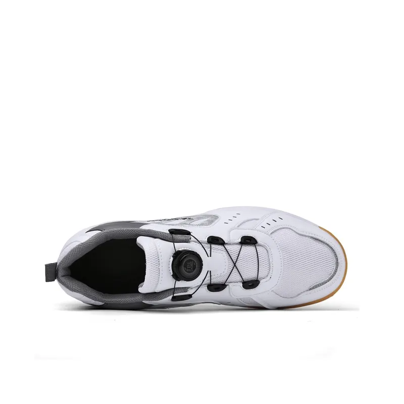 TABOLU Cushioning Coverage Support Abrasion-Resistant Lightweight Low-Top Badminton Shoes Unisex White-12