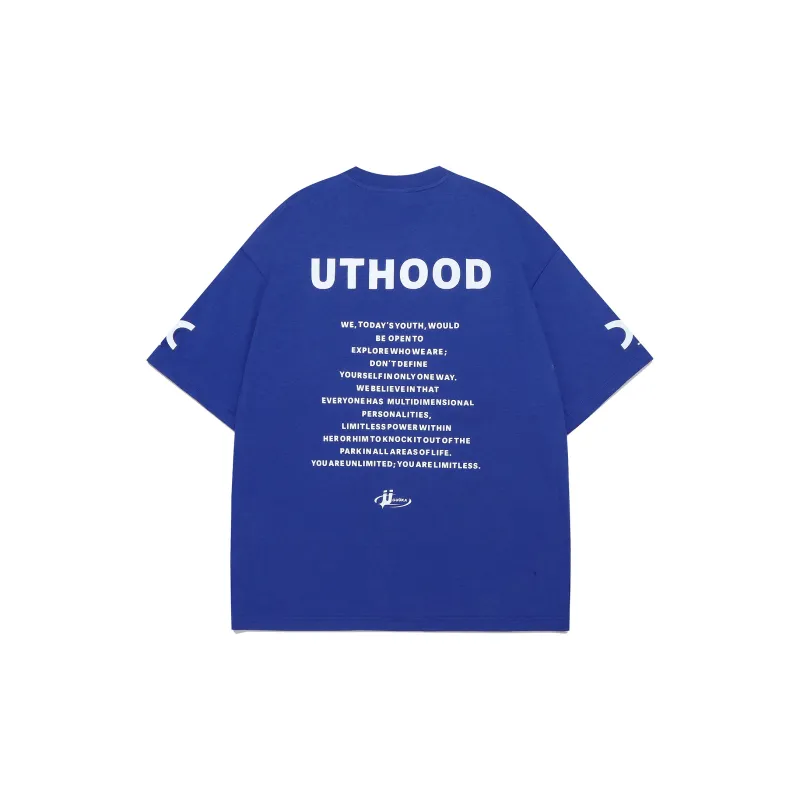 Guuka Short Sleeved T Shirts Unisex Blue Purple-1