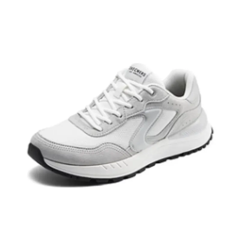 Skechers Cushioning Wear Resistant Low Top Running Shoes Women's White Gray-2