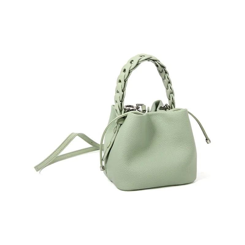 YOCAMU Top Grain Cow Leather Bucket Bag, Shoulder Bag, Crossbody Bag, Handbag Women's Multicolor-15