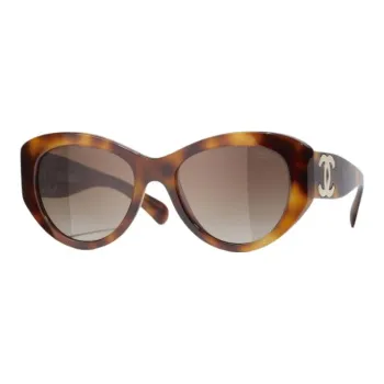 CHANEL Acetate Butterfly Sunglasses Women's Tortoiseshell