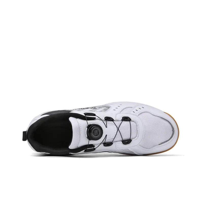 TABOLU Cushioning Coverage Support Abrasion-Resistant Lightweight Low-Top Badminton Shoes Unisex White-5