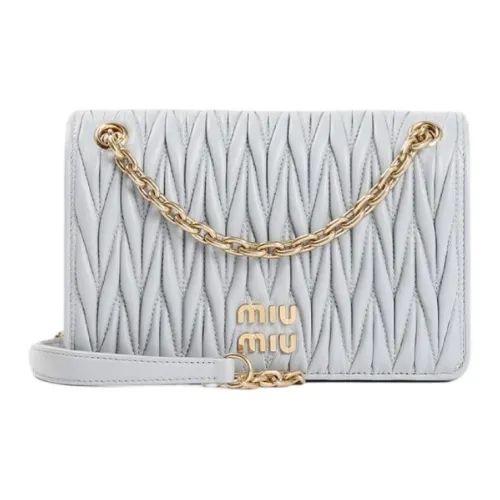MIU MIU Matelassé Leather Portable Crossbody Bag, Shoulder Bag Women's Cornflower Blue