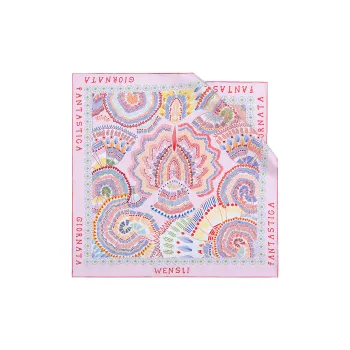 WENSLI Silk Scarves Women's Orchid Feather