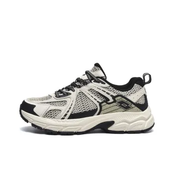 LOTTO Cushioning Abrasion Resistant Breathable Slip Resistant Low Top Running Shoes Men's Beige Black