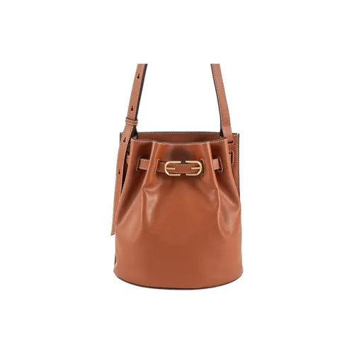 SAM EDELMAN Cow Split Leather Bucket Bags Crossbody Bag Shoulder Bag Medium Size Women's Brown