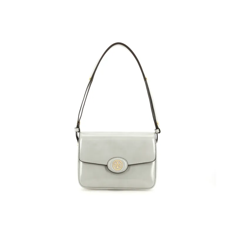 TORY BURCH Robinson Spazzolato Shoulder Bag Light Granite-0