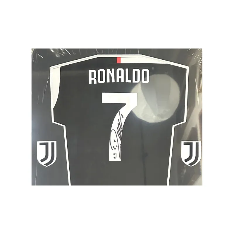 Huayitaojin Juventus Black And White Fan Edition Jersey EM Official Contracted Company Certificate It Is Framed 94x74CM-2