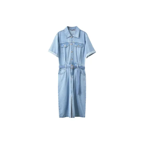 AMII Short-Sleeved Dresses Women's Denim Blue