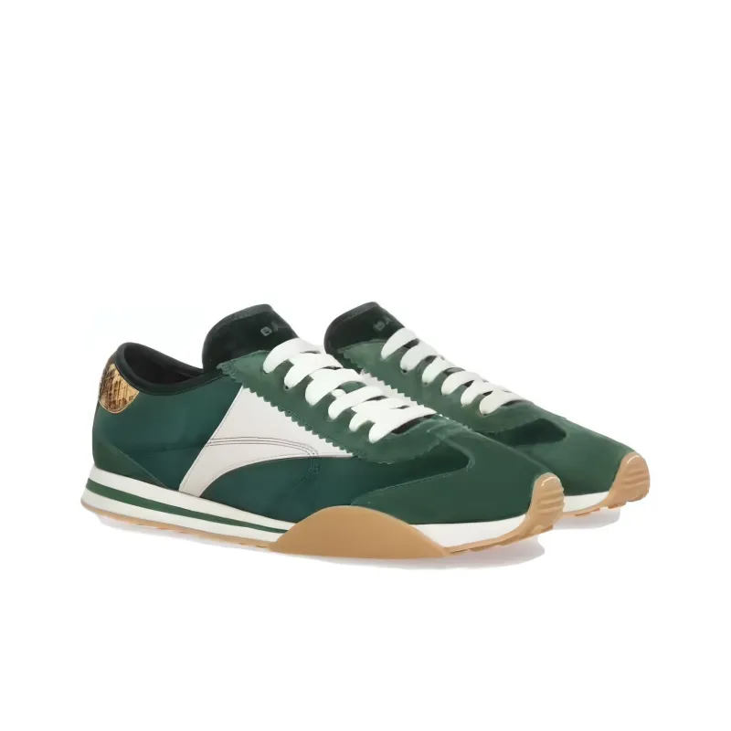 BALLY Low-Top Casual Shoes Men's White Green-2