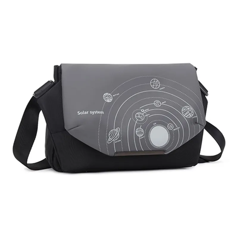 TAKI PU Fashion Casual Versatile Crossbody Bag, Shoulder Bag Unisex Black Gray/Gray Blue-1