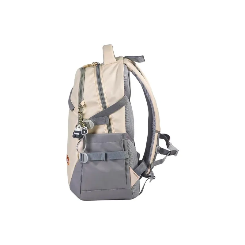 ZUONU Oxford Backpack Large Size Unisex Greige/Cherry Blossom Pink/Dusty Pink/Black Gray Color/Vibrant Orange-2