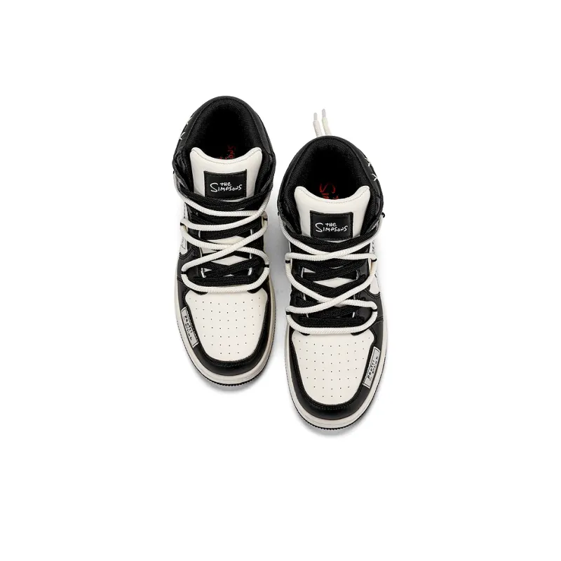 The Simpsons Skateboard Shoes Unisex High Top Black/Classic Black Red-10