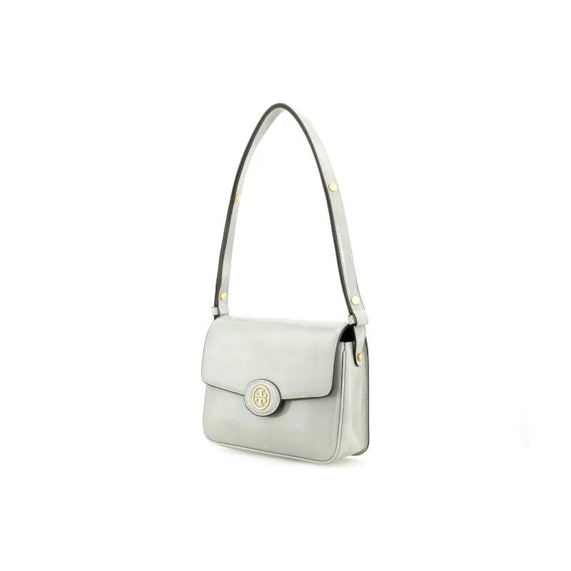 TORY BURCH Robinson Spazzolato Shoulder Bag Light Granite-1