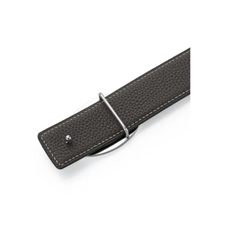 FAIRWHALE Logo Smooth Buckle Double Sided Top Grain Cow Leather Belt Men's Width 3.5CM-5