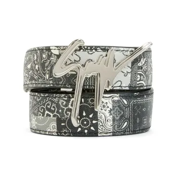 Giuseppe Zanotti Paisley print Leather Belt