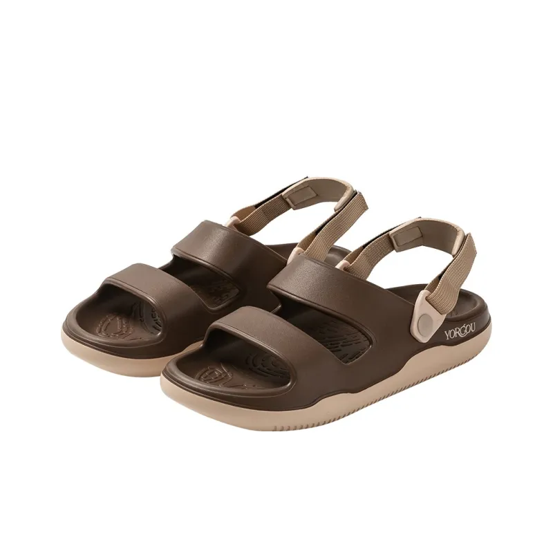Far port Beach Sandals Unisex Milk Tea/Toffee Orange/Pearl White/Night Black/Dark Brown-9