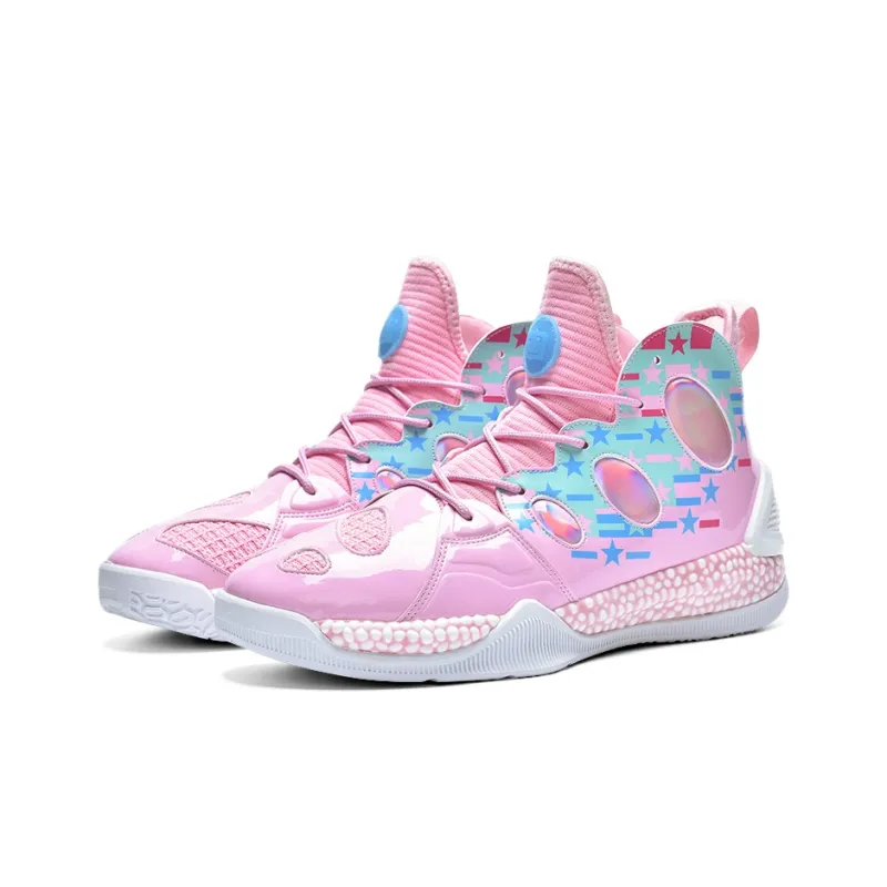 IVERSON Anti Slip Wear Resistant High Top Basketball Shoes Unisex Cherry Blossom Pink-2