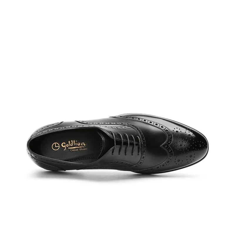 GOLDLION Dress Shoes Men Low Top Brown/Black-7