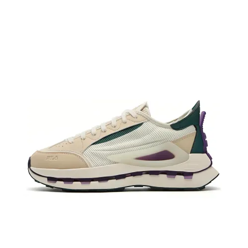 FILA KM Chunky Sneakers Women's Low-Top Beige/Purple/White/Green