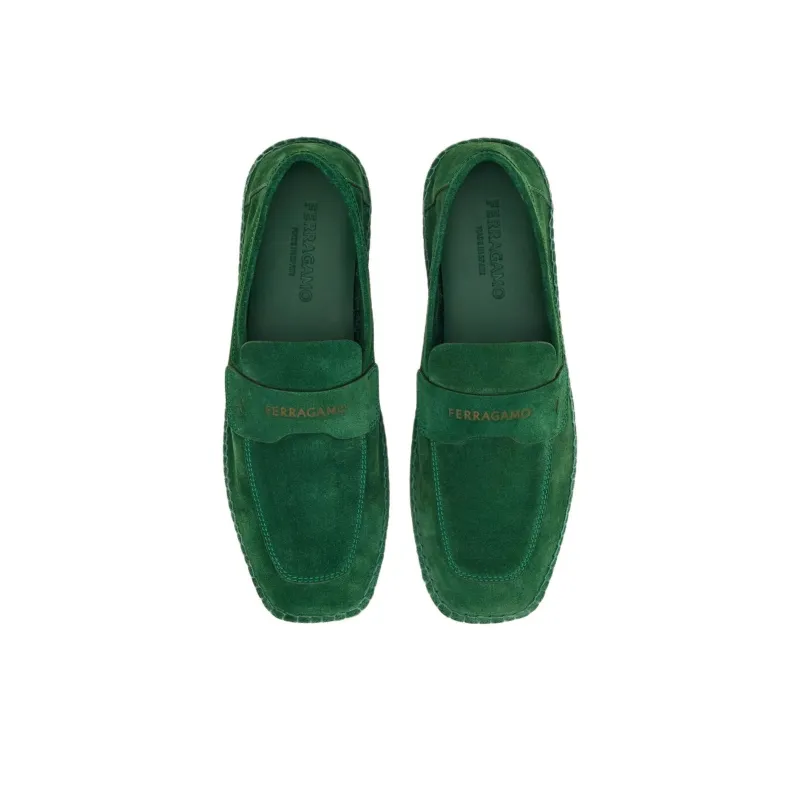 FERRAGAMO Logo-debossed Suede Loafers-2