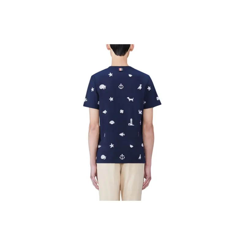 THOM BROWNE Jersey Nautical Short Sleeve T Shirt-1