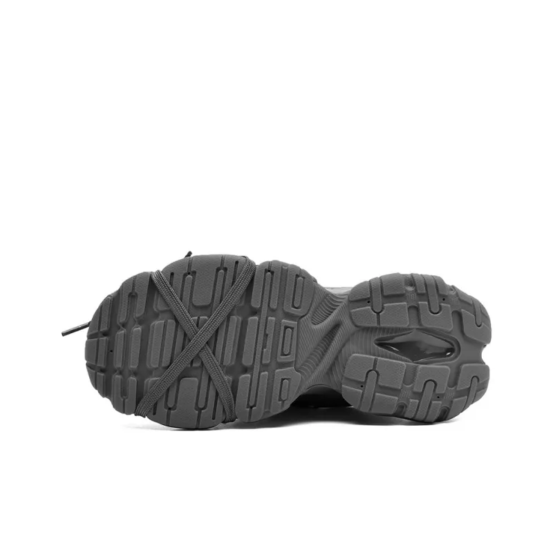 AOKANG Chunky Sneakers Women's Low Top Black Distressed/Black/Gray/Gray Distressed-20