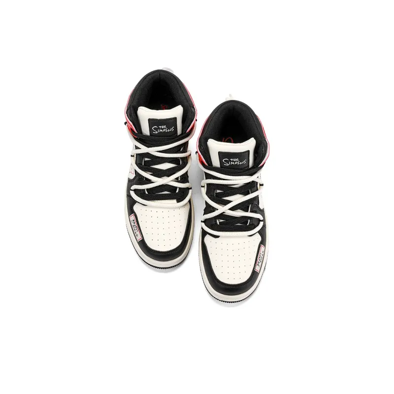 The Simpsons Skateboard Shoes Unisex High Top Black/Classic Black Red-4